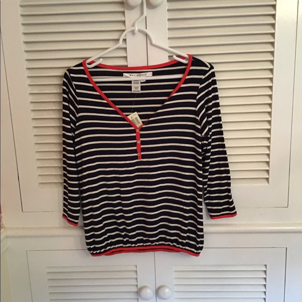 Max Studio Striped Top Size Small